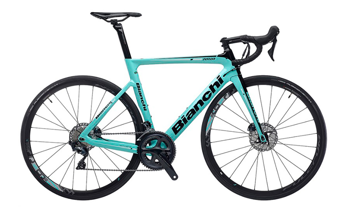 Фотография Велосипед Bianchi Aria Aero Ultegra 28" (2020) 2020 Бирюзовый